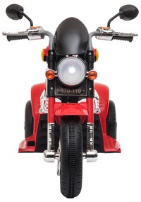 Motocicleta Elétrica Infantil para crianças acima de 3 anos com 3 rodas Buzina Música Faróis 87x46x54 Vermelho
