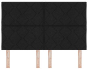 Cabeceira Design de Blocos de Diamante Preta 140 cm Tecido