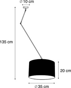Candeeiro de suspensão em aço com abajur 35 cm branco ajustável - Blitz