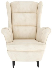 Poltrona em veludo branco nata