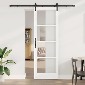 Porta Deslizante vidaXL com Conjunto de Ferragens 'ORKDAL'Branca 78x232 cm