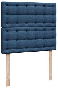 Estrutura de cama otomana com colchão 120x200 cm tecido azul