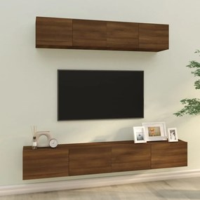 vidaXL Conjunto móveis de TV 4pcs madeira processada carvalho castanho