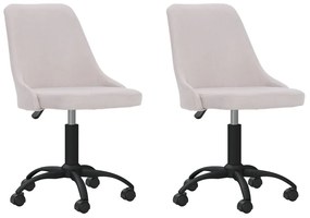 vidaXL Cadeiras de jantar giratórias 2 pcs tecido cor creme