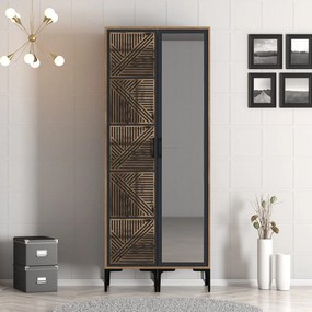 Guarda-roupa Kumsal PR – Nogueira/Antracite – 80x47,5x201,4 cm