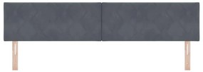 Cabeceira com design de blocos de diamante em cinza escuro, 200 cm, de