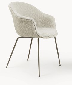 Cadeira de jantar com braços em bouclé Bat