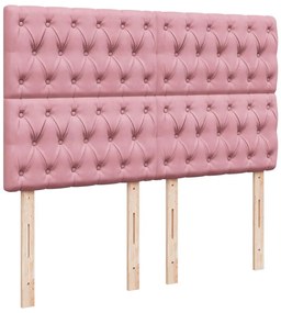 Cama com molas/colchão 140x200 cm veludo rosa