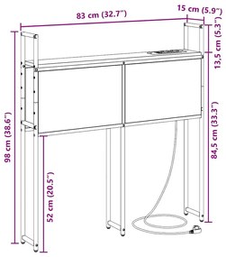 Cabeceira de armazenamento com cabeceira Carvalho sonoma 80 cm