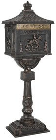 vidaXL Caixa de Correio de Pé com porta Bronze 42,5 x 29,5 x 117 cm