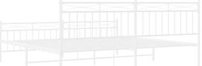 Estrutura de cama com cabeceira e pés 193x203 cm metal branco