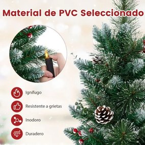 Árvore de Natal artificial pré-iluminada de 90 cm Funciona com pilhas com 81 pontas de PVC e pinheiro 20 luzes LED 8 modos Verde