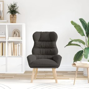 Poltrona Relaxante vidaXL Cinza Escuro em Tecido Liso Tipo Lã