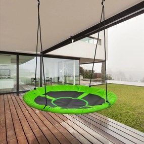 Baloiço redondo Ø 110 cm 4 argolas incluídas em metal com revestimento epóxi Oxford de alta densidade Verde