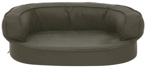 Cama para cães ergonómica 60x42cm aspeto linho cinzento-escuro