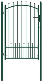 vidaXL Portão para cerca com espetos 100x150 cm aço verde