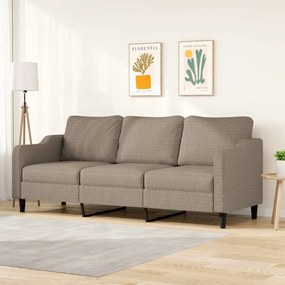 vidaXL Sofá de 3 lugares tecido 210 cm cinzento-acastanhado