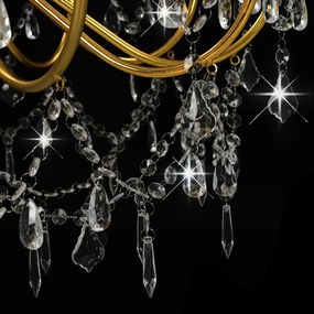 Lustre com contas lâmpadas 12 x E14 dourado