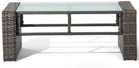 Conjunto de jardim em rattan castanho com 4 lugares LUCA Beliani