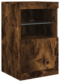 Aparador com luzes LED 162x37x67 cm carvalho fumado