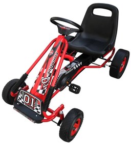 90255 vidaXL Kart com pedal vermelho