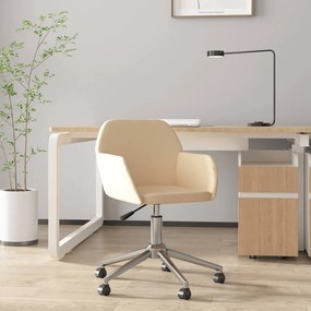 vidaXL Cadeira de escritório giratória tecido cor creme
