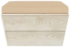 6 pcs conjunto lounge de paletes + almofadões madeira de abeto