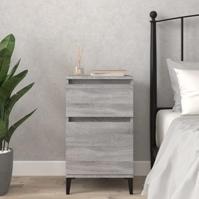 vidaXL Mesa de cabeceira 40x35x70 cm cinzento sonoma