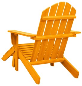 Cadeira Adirondack p/ jardim com otomano abeto maciço laranja