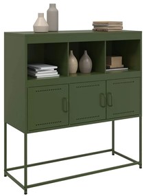 Aparador 100,5x39x107 cm aço verde-azeitona