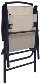 Cadeiras de jardim dobráveis 2 pcs textilene creme