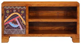 Móvel de TV multicor 90x30x45 cm madeira de acácia maciça