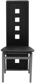 Cadeiras de jantar 6 pcs couro artificial preto
