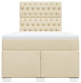 Cama boxspring com colchão 120x190 cm tecido cor creme