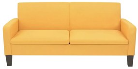 Conjunto de sofás 2 pcs tecido amarelo