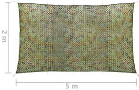 Rede de camuflagem com saco de armazenamento 2x5 m verde