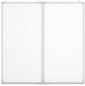 Quadro branco magnético dobrável 100x100x1,7 cm alumínio