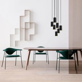 Candeeiro Suspenso Kem – Preto e Níquel – Diâmetro 43 cm, Altura 120 c