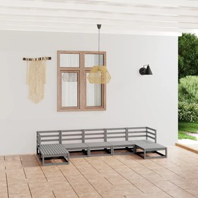vidaXL 7 pcs conjunto lounge de jardim pinho maciço