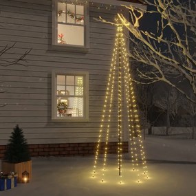 343554 vidaXL Árvore de Natal com espigão 310 luzes LED 300 cm branco quente
