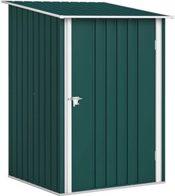 Outsunny Casinha de Jardim Porta-Ferramentas em Aço Galvanizado com Porta Batente, 100x104x160 cm, Verde | Aosom Portugal