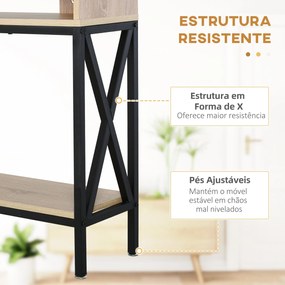 Mesa Consola "Vinta" – 120x23,5x75 cm – Carvalho e Preto