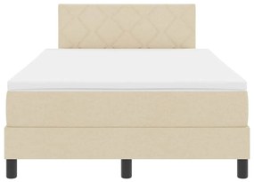 Cama Box com Colchão &amp; Luz LED Bege 120x200 cm Tecido