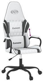 Cadeira gaming couro artificial branco e preto