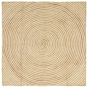 vidaXL Tapete Natural e Branco 160 x 160 cm Juta