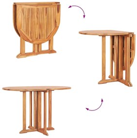 Mesa de jardim dobrável 120x70x75 cm madeira teca maciça