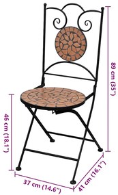 Cadeiras de bistrô dobráveis 2 pcs cerâmica terracota