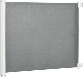 PawHut Barreira de Segurança para Cães Extensível Grade Retrátil para Animais de Estimação 5,5-115x5,5x82,5cm Cinza | Aosom Portugal