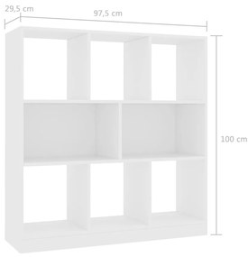 Estante 97,5x29,5x100 cm contraplacado branco