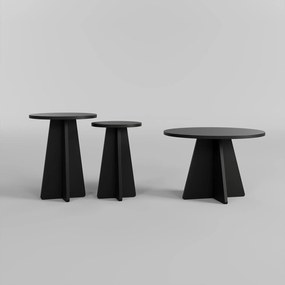 Conjunto de Mesas de Café Mushroom – Preto – 40x50x40 cm / 30x45x30 cm